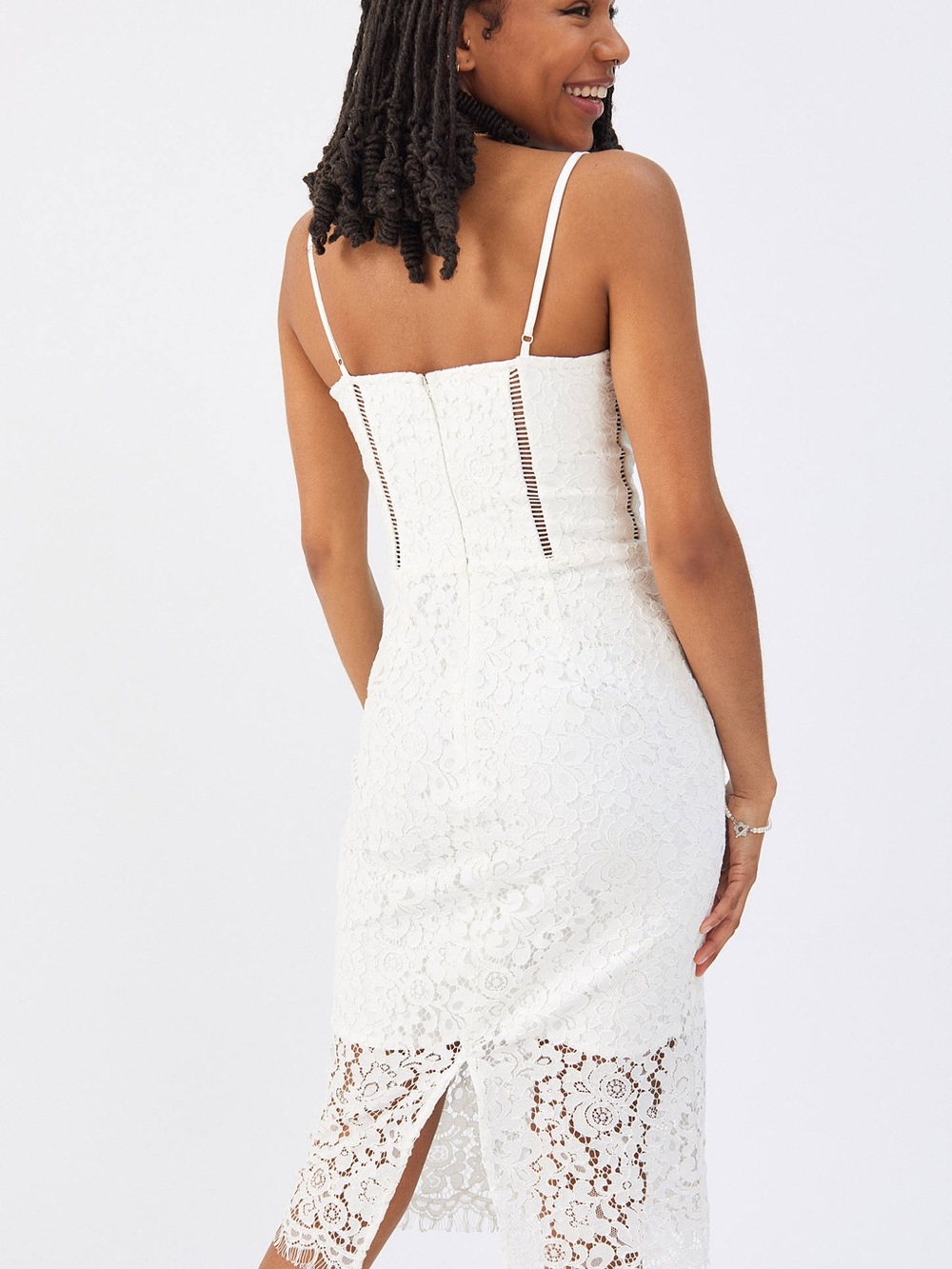 Bardot White Brielle Lace Midi Dress - Picture 2 of 11